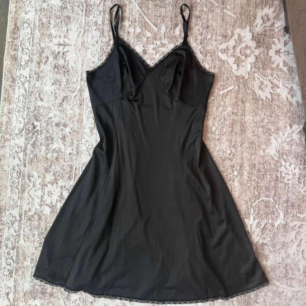 Vanity Fair Women's Black Slip Dress